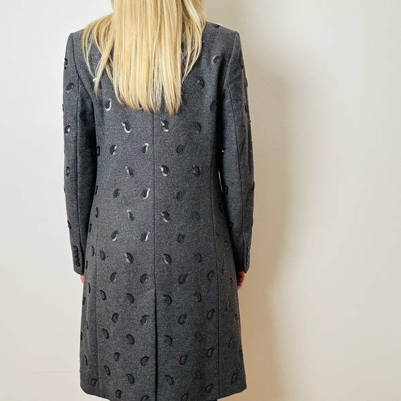 New Michael Michael Kors Paisley Embroidered Wool Melton Coat - Picture 5 of 9